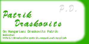 patrik draskovits business card